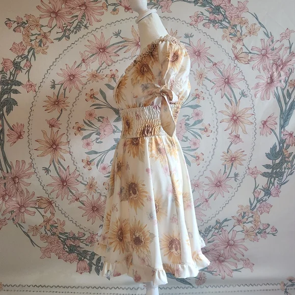 Liz Lisa Sunflower Floral Print Onepiece Dress Vintage Y2k Iconic Gyaru Gal Mori - Picture 6 of 12